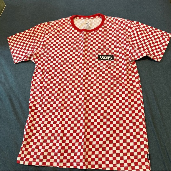 Vans Off The Wall Mens Medium Classic Fit Red Checkered Short Sleeve Skater - Picture 1 of 7